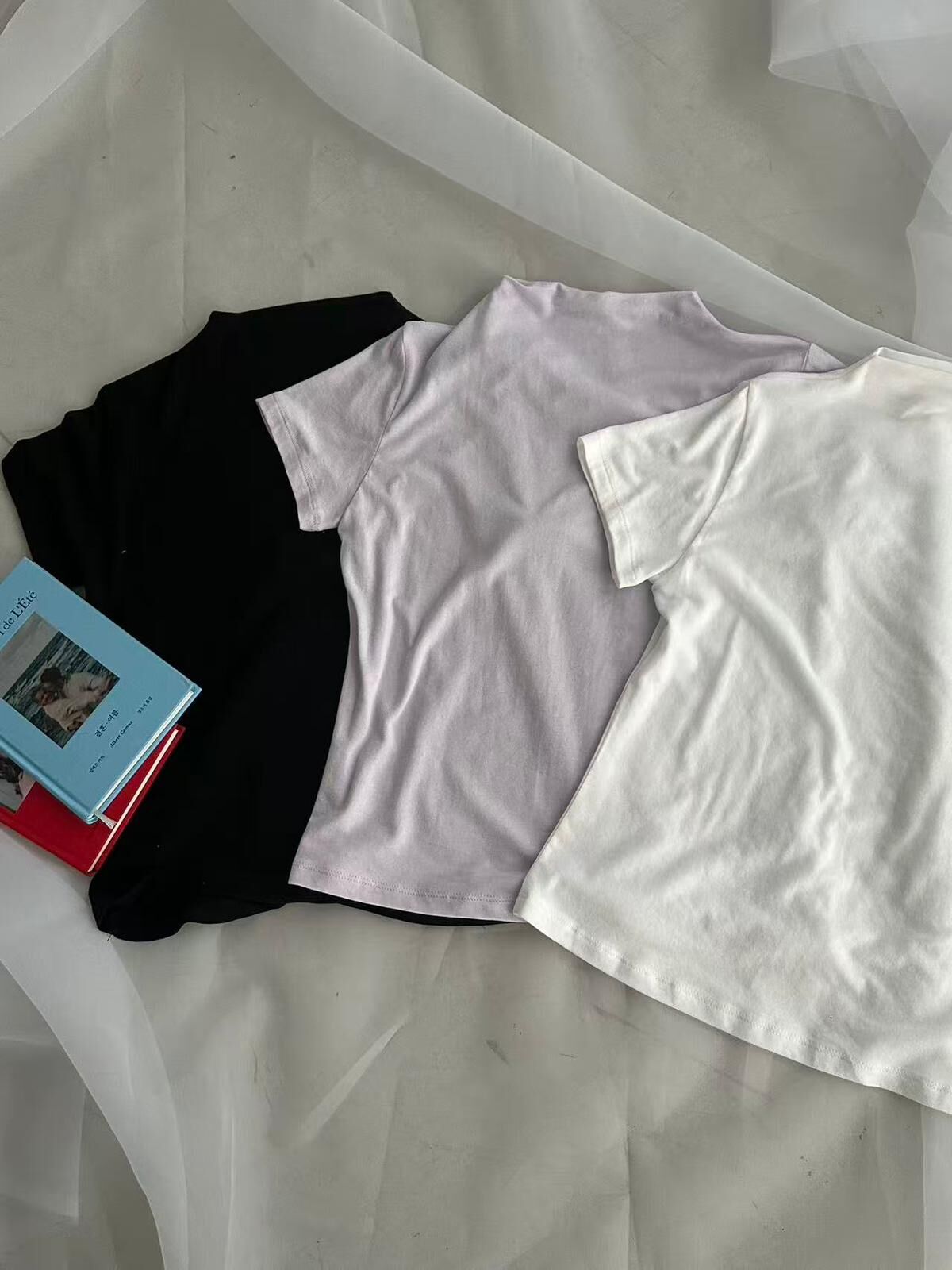 XQ016 半高領合身短袖 TEE