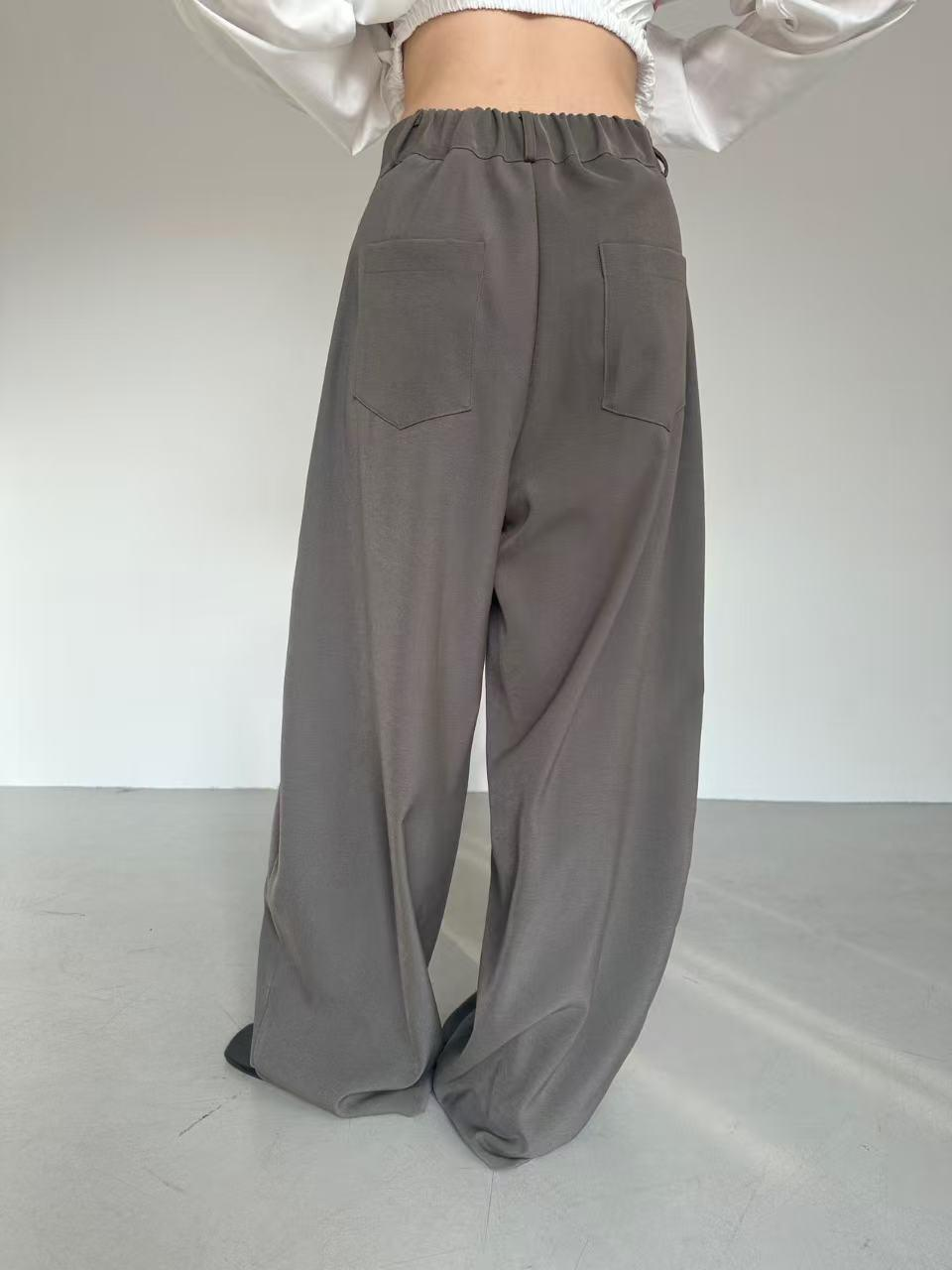 XQ029 高腰設計感闊腿褲