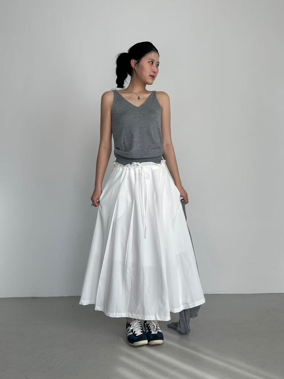 XQ030 抽繩束口長裙