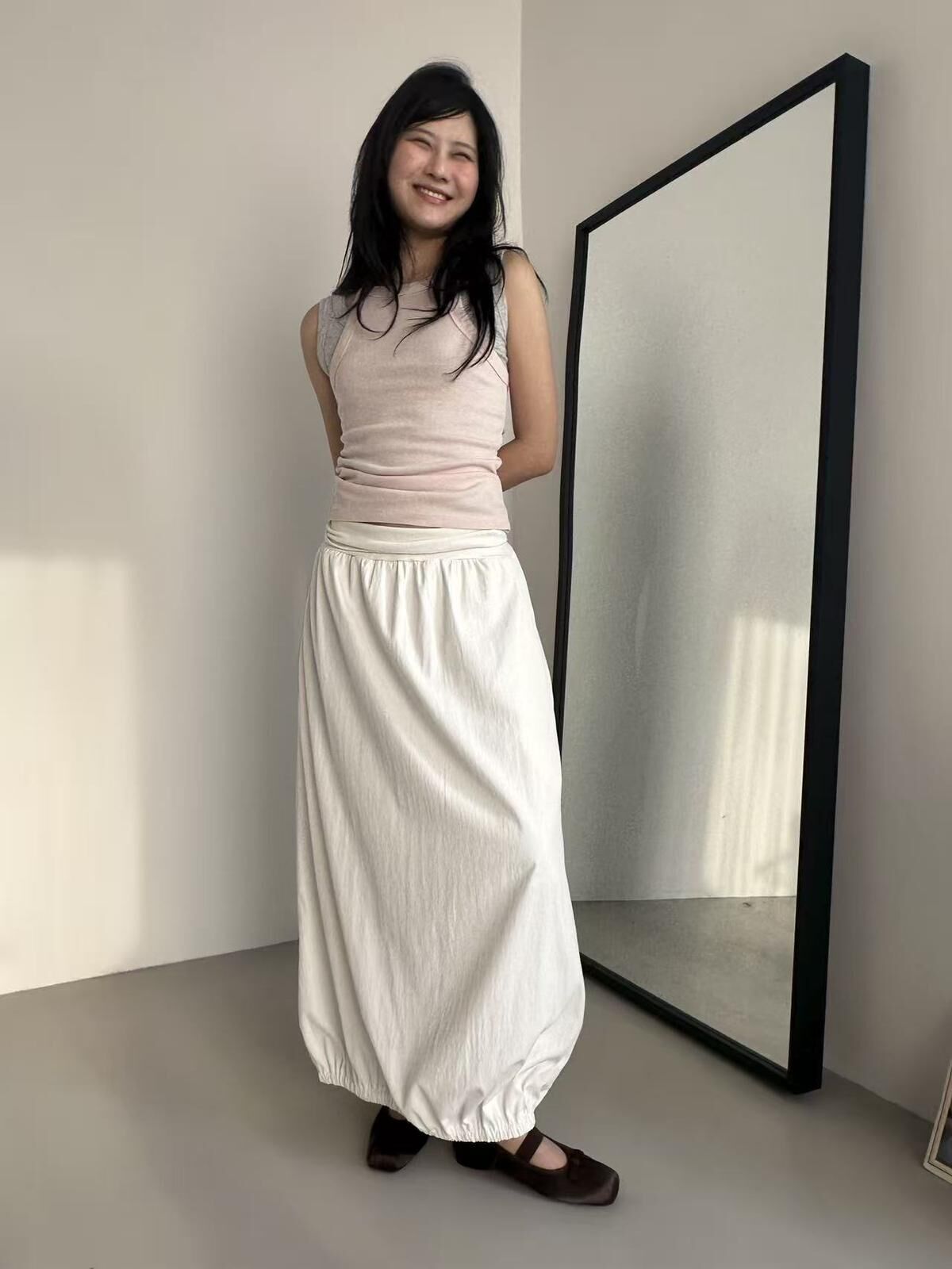 XQ036 氣球造型感蓬鬆長裙