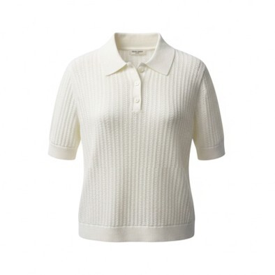 1SO0403-082 [SUNNY STUDIO] Knit Polo Neck Top White #770127-ARIA (EU)