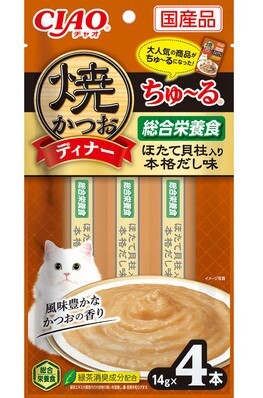[*任選11件$138*] CIAO 烤鰹魚晚餐系列 扇貝柱+正宗高湯 (14gx4支裝)