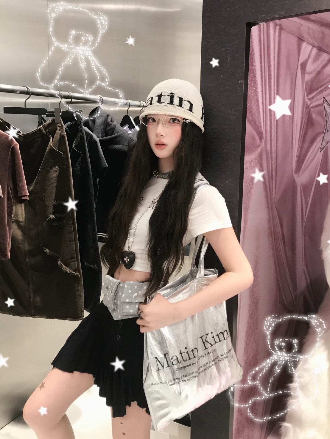 MATIN KIM 品牌經典字母 帆布袋