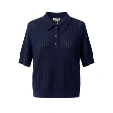 1SO0403-087 [SUNNY STUDIO] Knit Polo Neck Top Marine #770127-ARIA (EU)