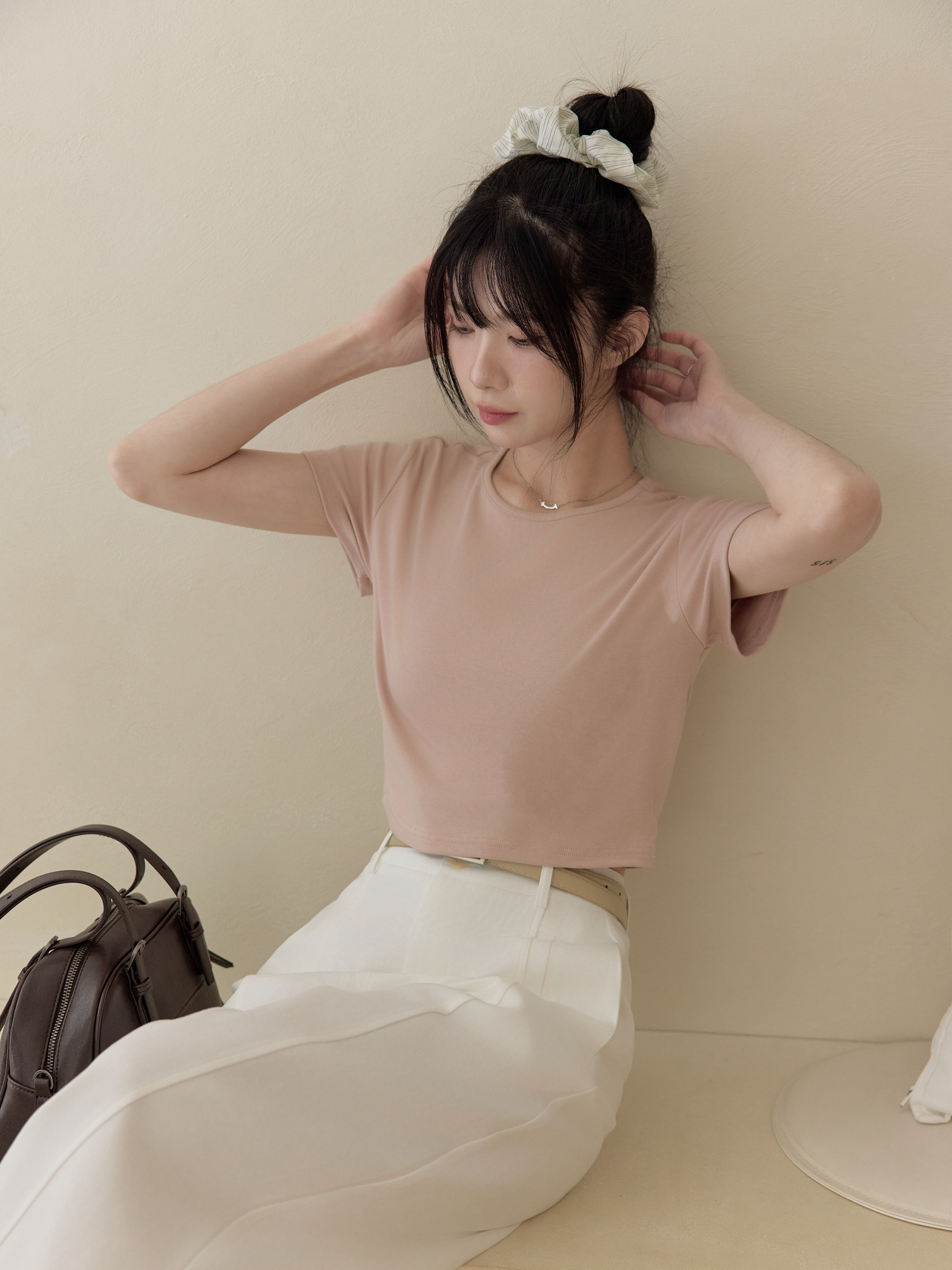 氣質雲朵條紋髮圈