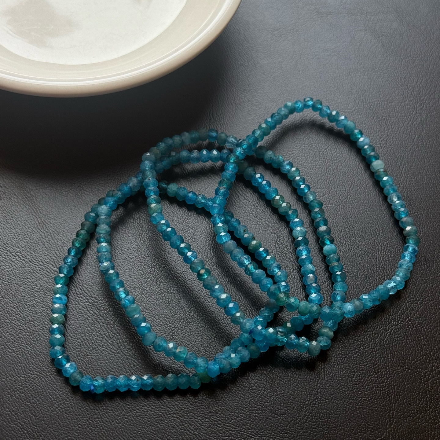 [原石] 藍磷灰石 細手鏈 水晶手串