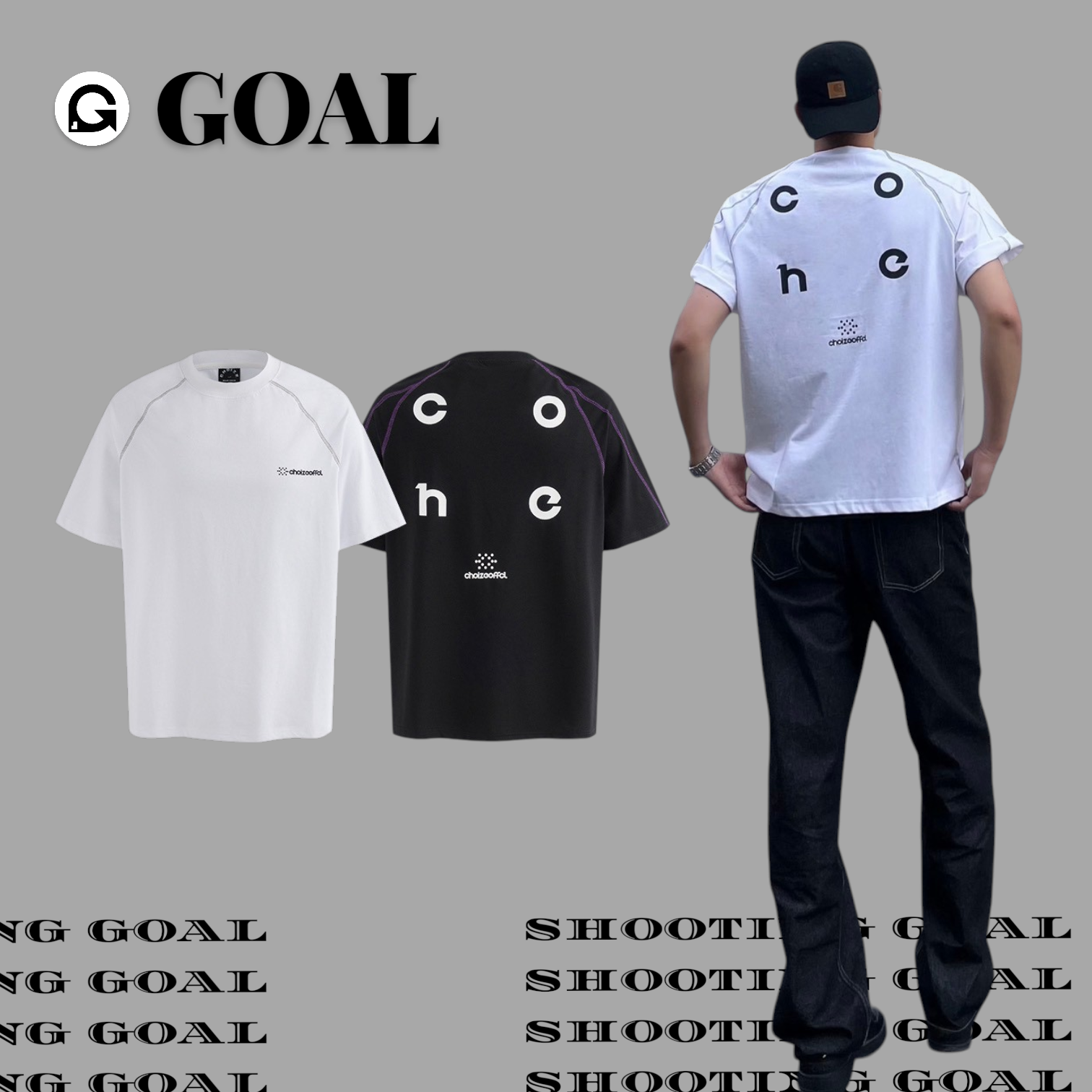 (GOAL) 美式明線設計字母短T 涼感面料H751