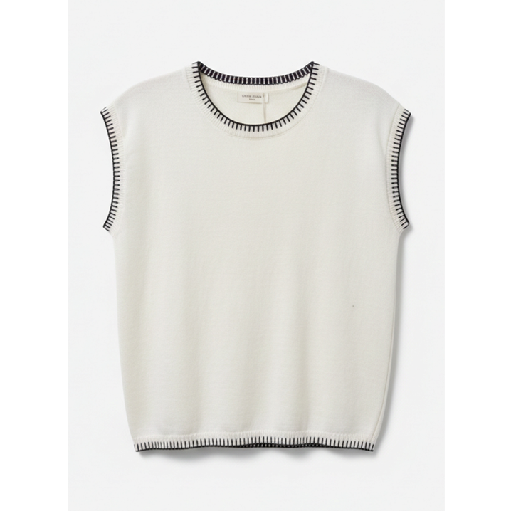 1SO0403-093 [SUNNY STUDIO] Knitted Vest White #770136-ELORA (EU)
