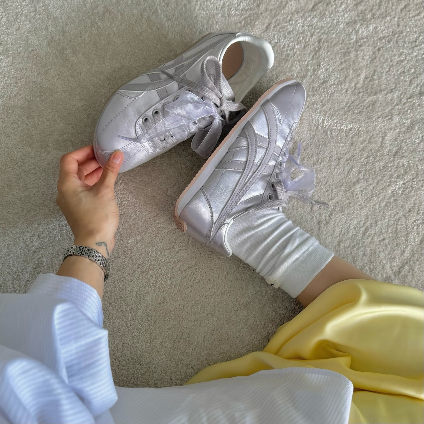 Onitsuka Tiger Runspark 國外限定 香芋紫 緞面 混紗鞋帶 皮革 鬼塚虎 復古鞋 1183C605-250