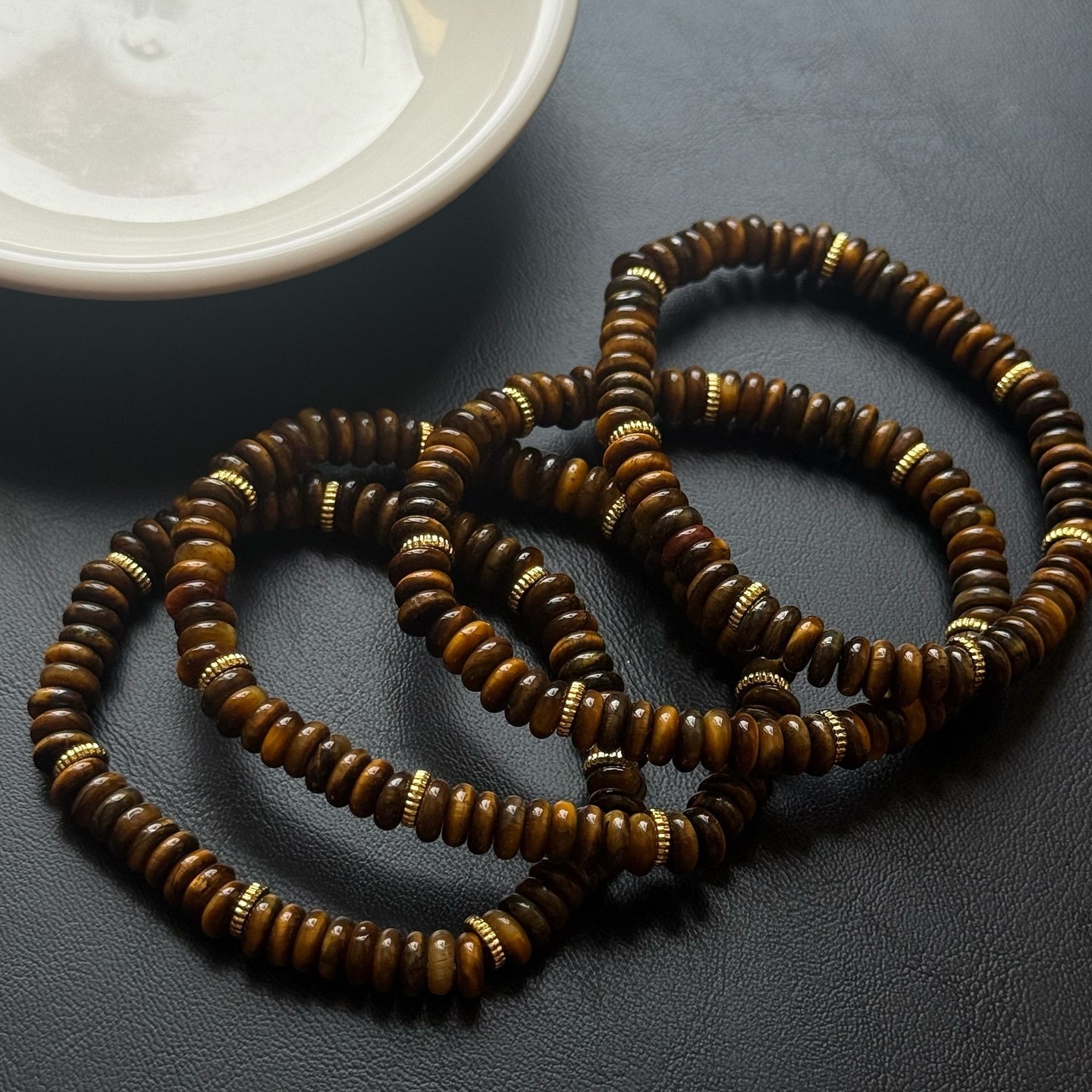 [原石] 虎眼石 扁珠手串 水晶手串