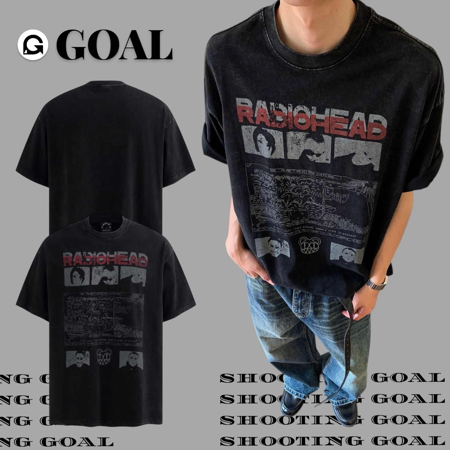 (GOAL)美式街頭水洗印花短T H777