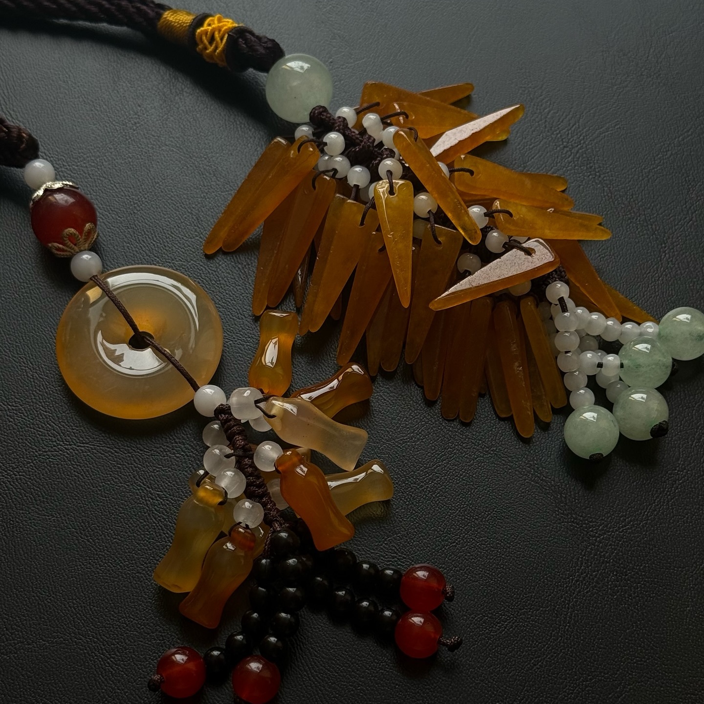 [原石] 黃玉 車掛 掛飾