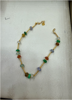 0401gz106-翡翠-18k金算盤珠手串（A106）