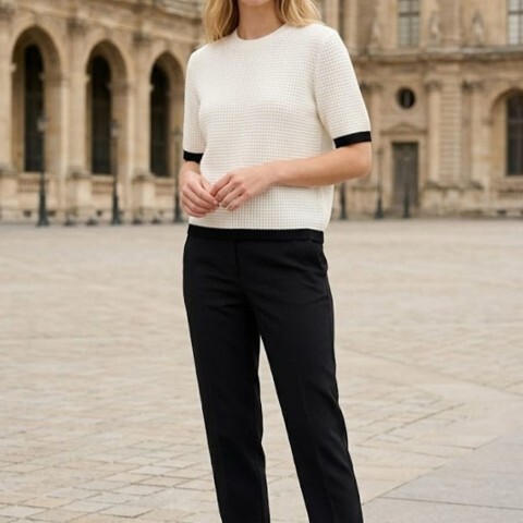 1SO0403-107 [SUNNY STUDIO] Short-Sleeved T-Shirt Black #770132-LYRA (EU)