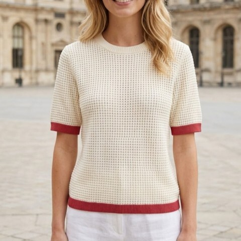 1SO0403-106 [SUNNY STUDIO] Short-Sleeved T-Shirt Rouge #770132-LYRA (EU)