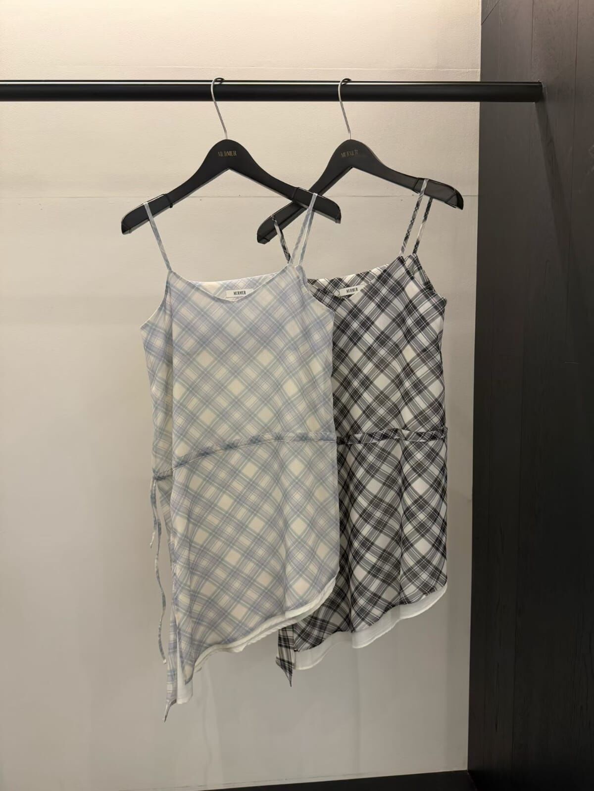 MR6039 格紋斜切連身裙