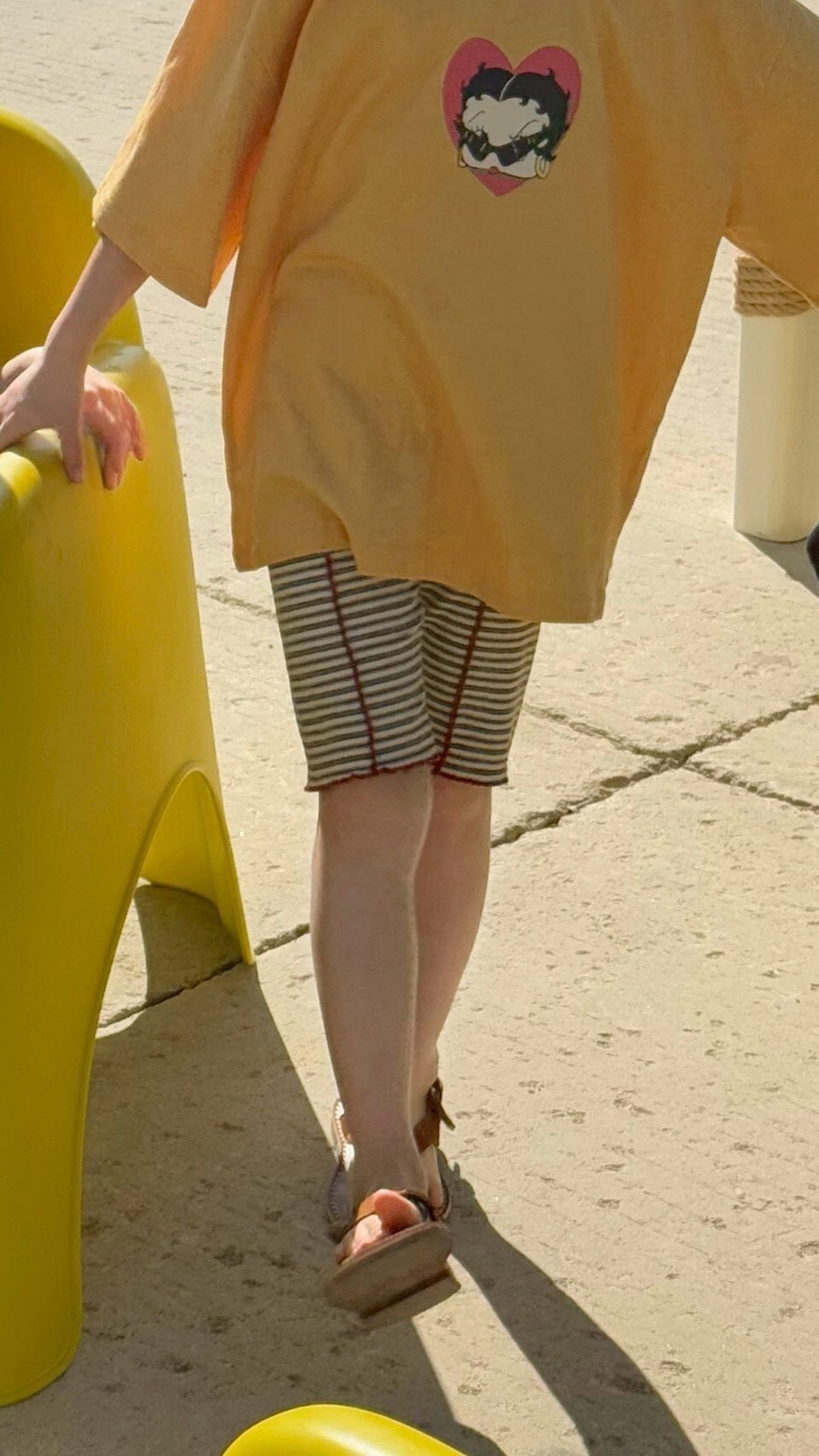 韓系條紋單車褲