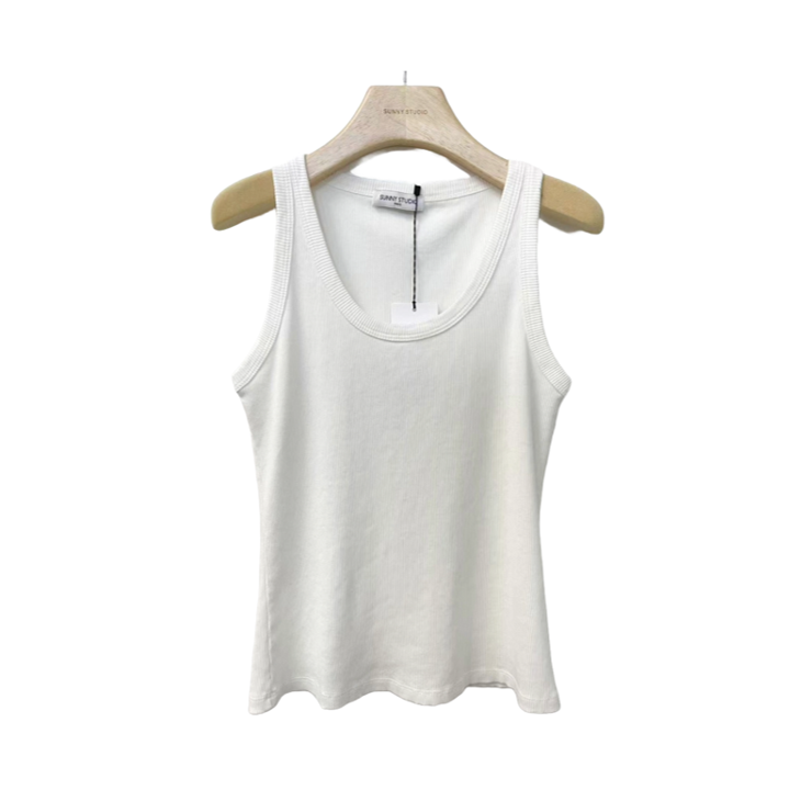 1SO0403-112 [SUNNY STUDIO] Ribbed Vest Top White #9606T (EU)