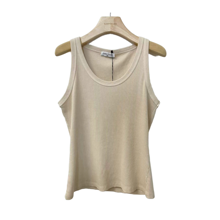 1SO0403-113 [SUNNY STUDIO] Ribbed Vest Top Beige #9606T (EU)