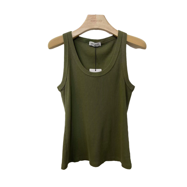 1SO0403-116 [SUNNY STUDIO] Ribbed Vest Top Kaki #9606T (EU)