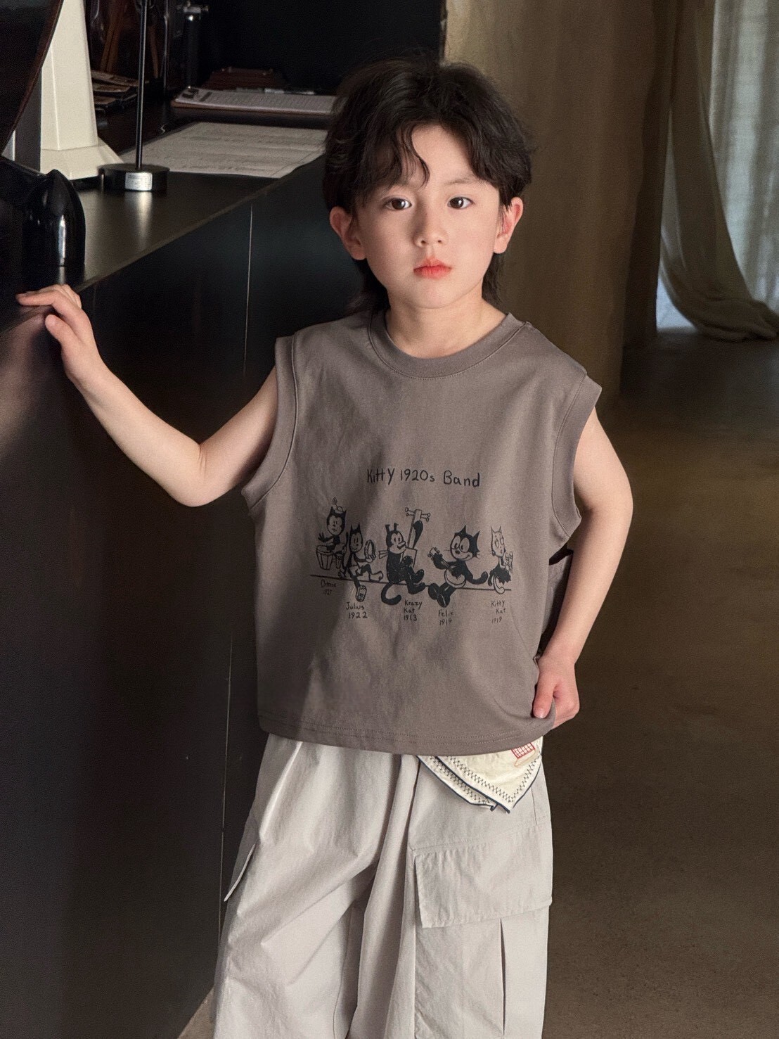 復古貓咪樂團背心