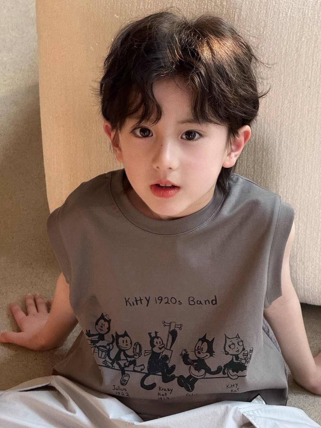 復古貓咪樂團背心