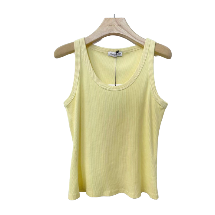 1SO0403-122 [SUNNY STUDIO] Ribbed Vest Top Yellow #9606T (EU)