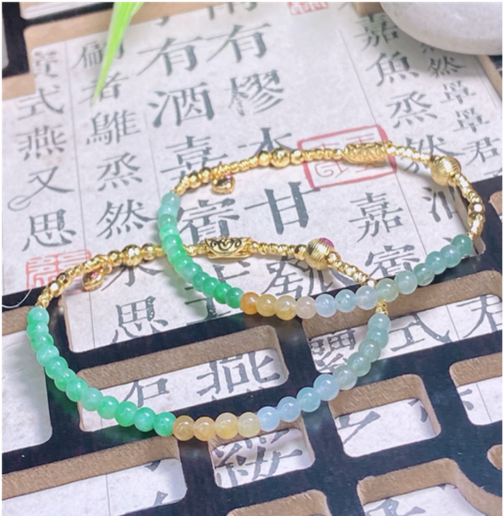 0401gz114-翡翠-3.8mm翡翠手鏈（A114）