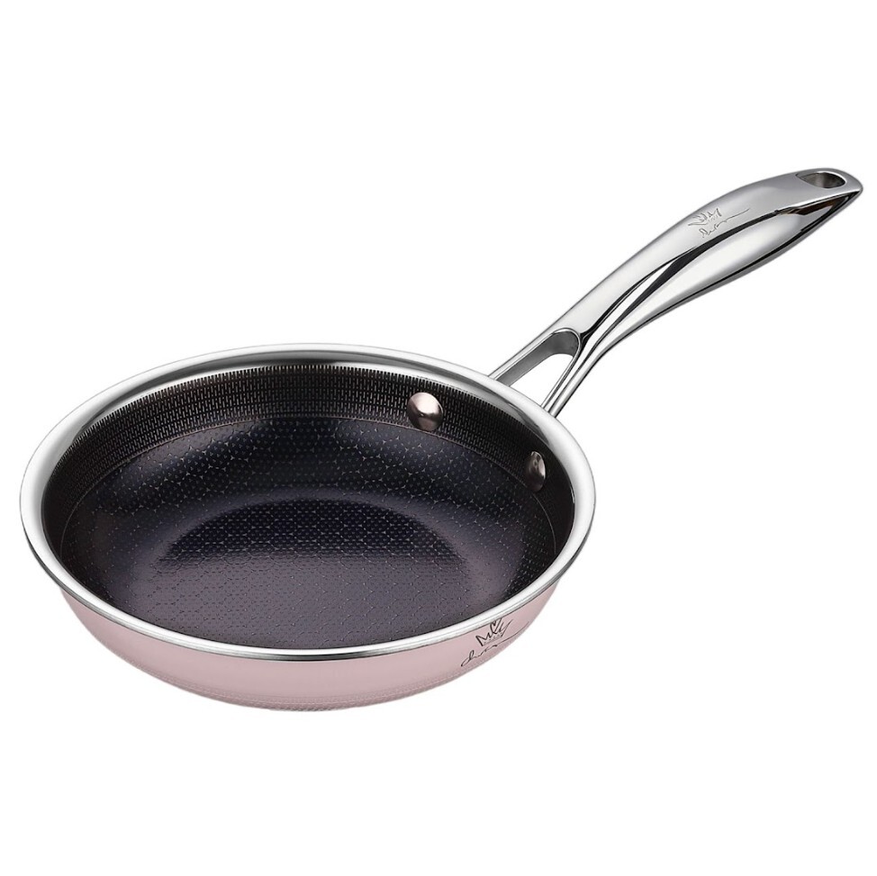 0411WB20-韓國廚具-曼烹多巴胺女王鍋3D藍鑽陶瓷釉煎鍋 (16厘米) #四款顏色可供選購 粉色/ 薄荷綠/ 藍色/ 紅色 (A20)