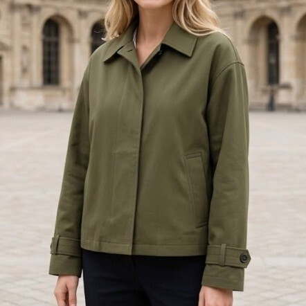 1SO0403-263 [SUNNY STUDIO] Elegant Jacket with a High Collar Kaki #37110-LONY (EU)