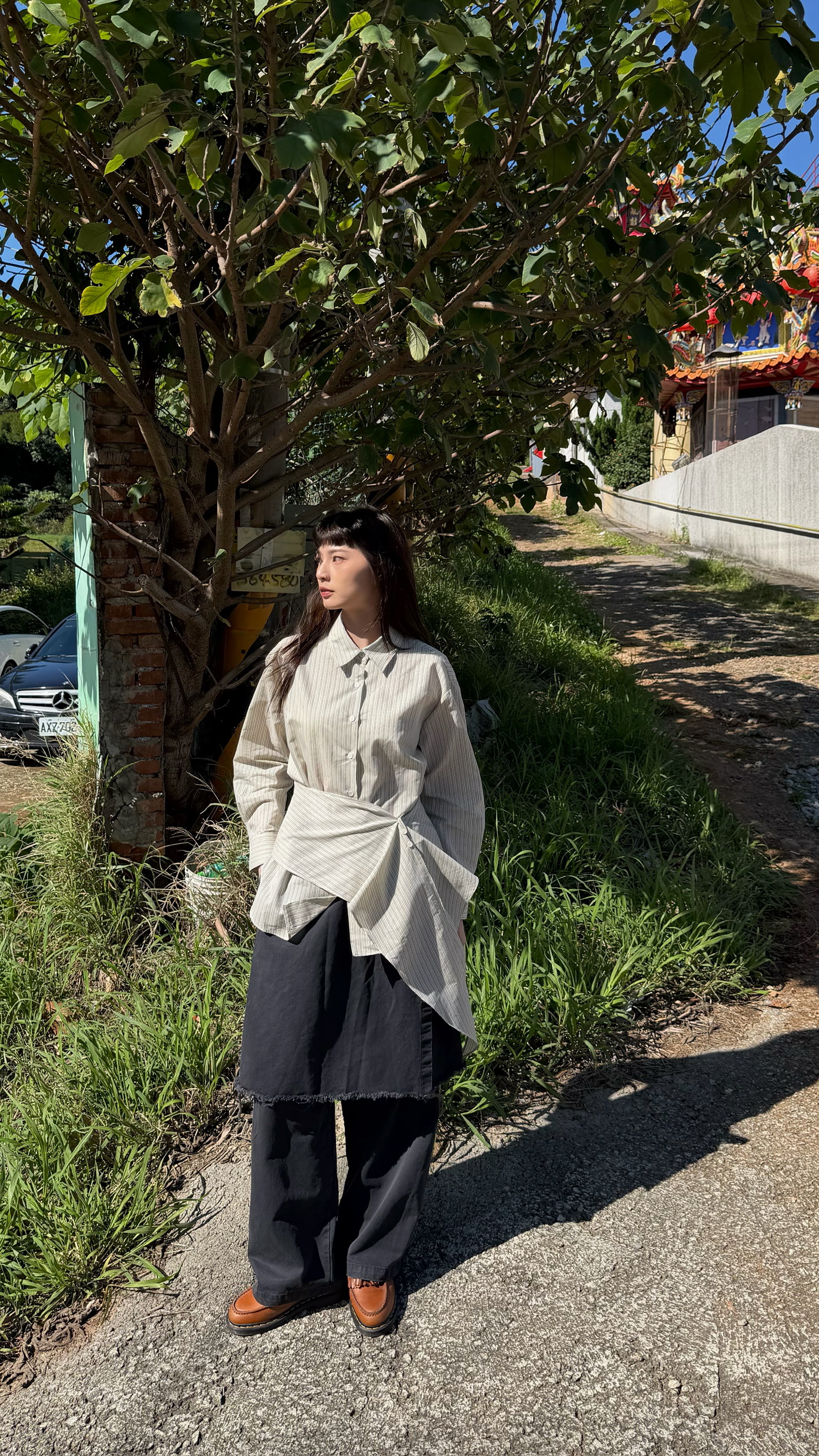 兩件式造型直紋衫