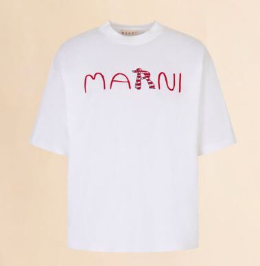 Marni 紅字母logo短袖【HUMU0223S2USCY86LOW01】