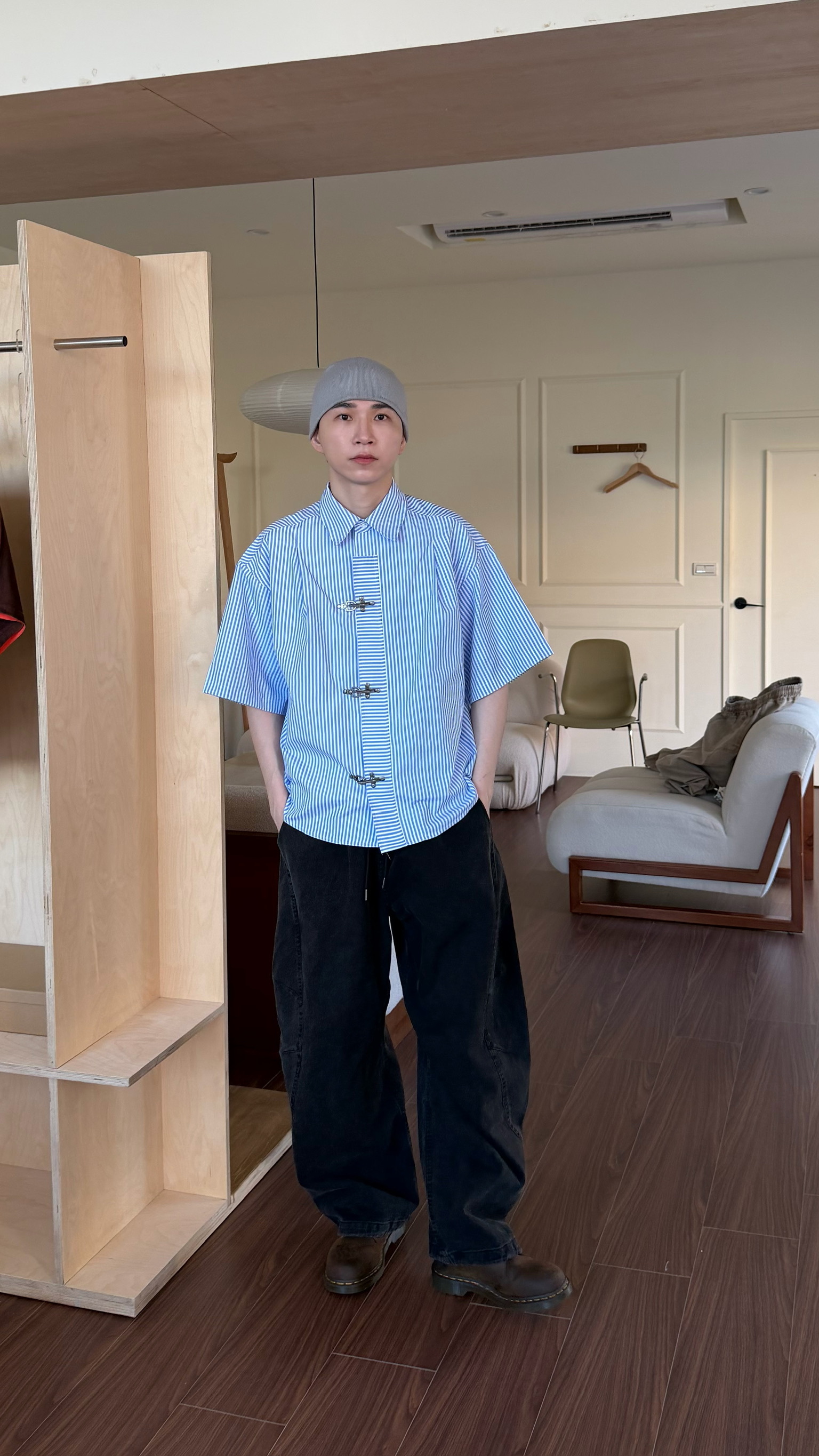 俐落弧線工作褲