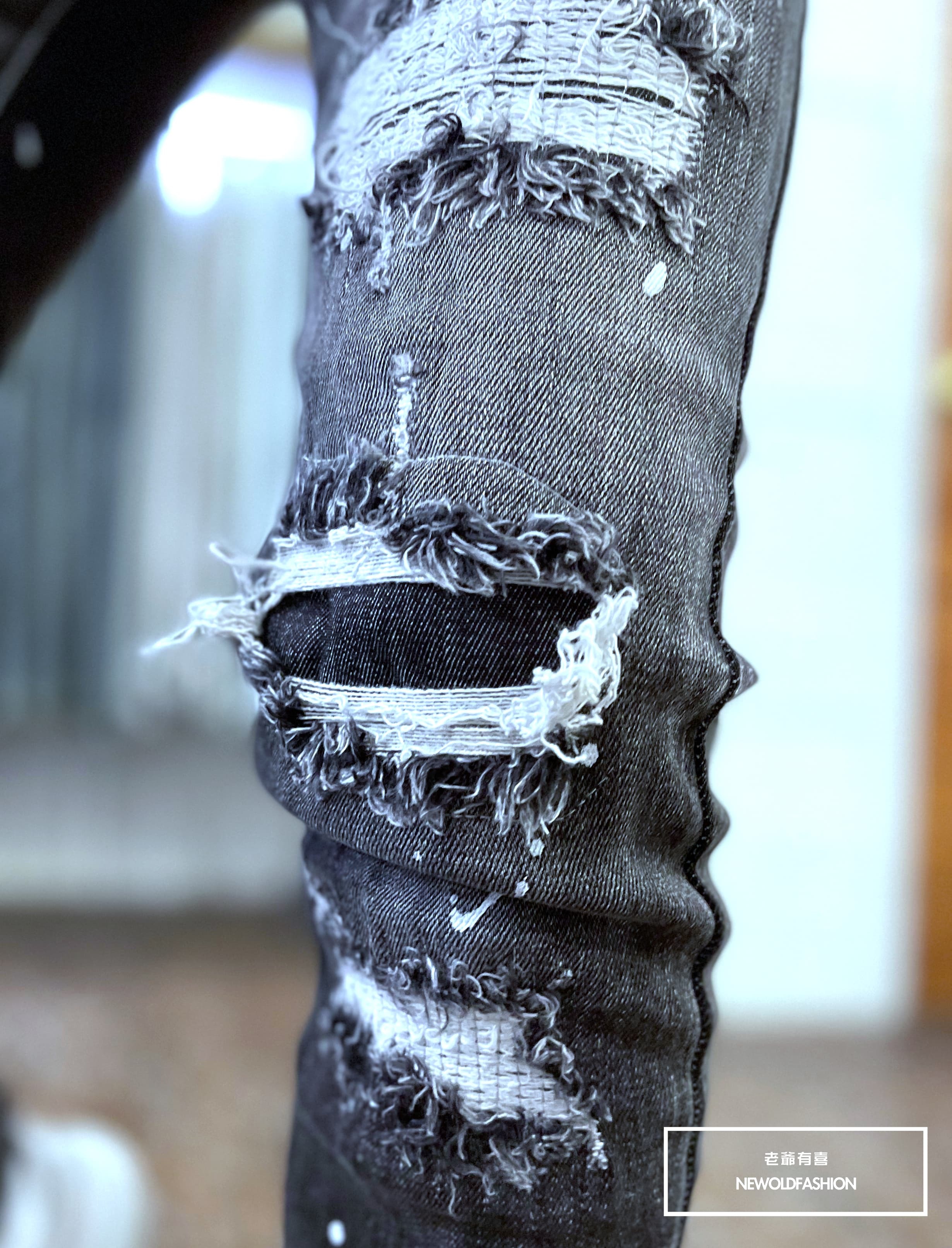 『官網限定』重磅多重破壞白漆小直筒褲(NOF26033093)