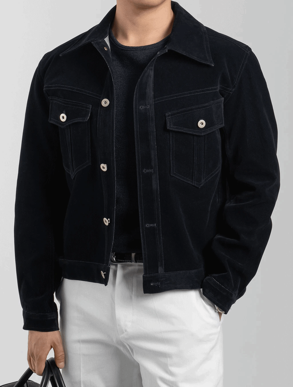 Ronnie Mund 天鵝絨斜口袋夾克