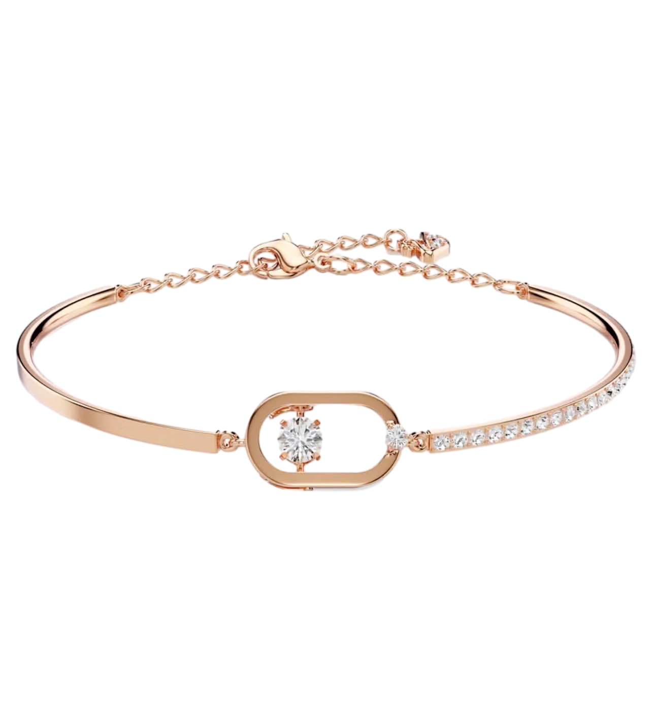 【Swarovski】Una Bracelet, Round Cut, Oval Shape, White, Rose Gold-tone Plated  玫瑰金