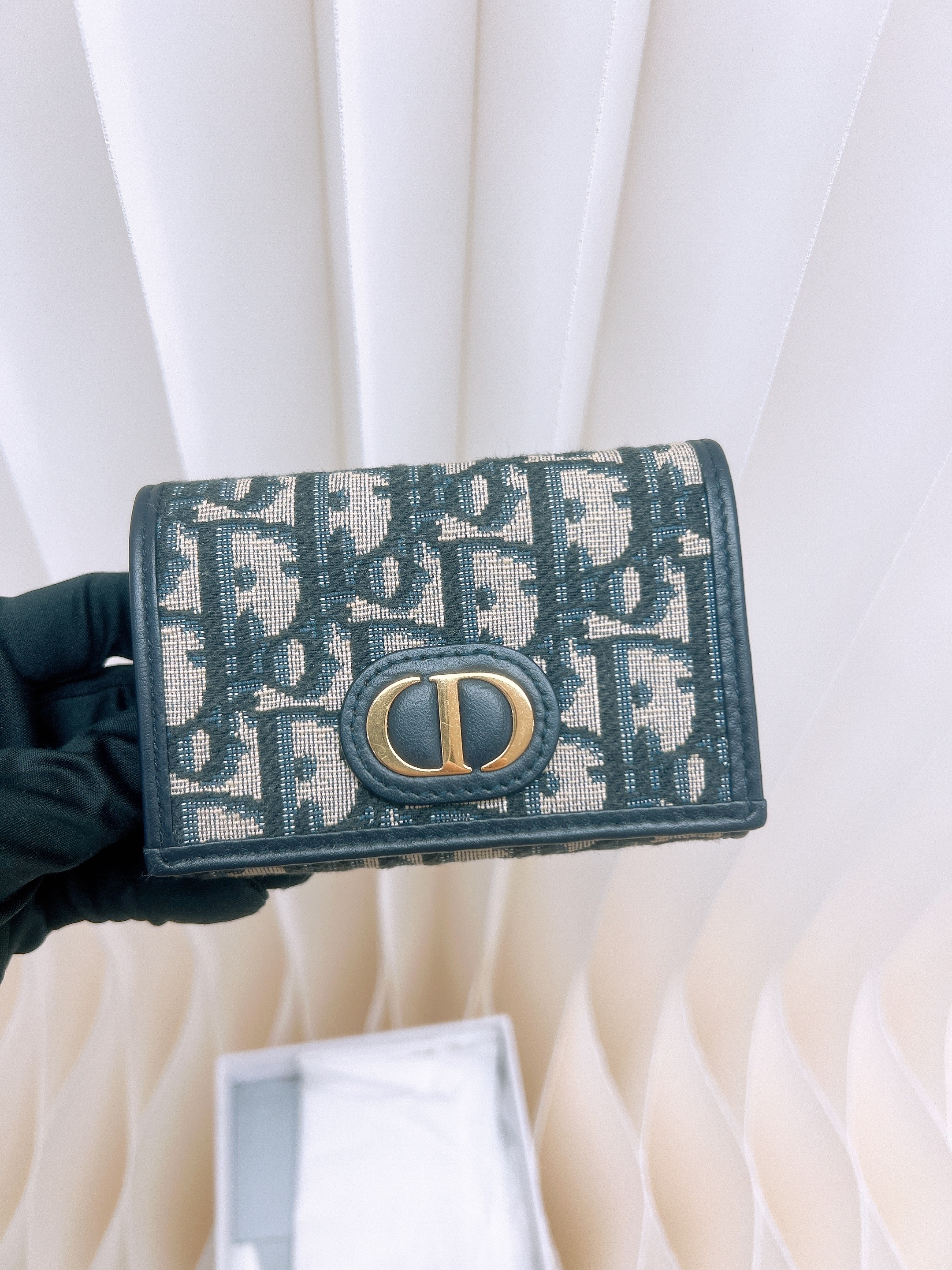 Dior 30 montaigne wallet blue oblique