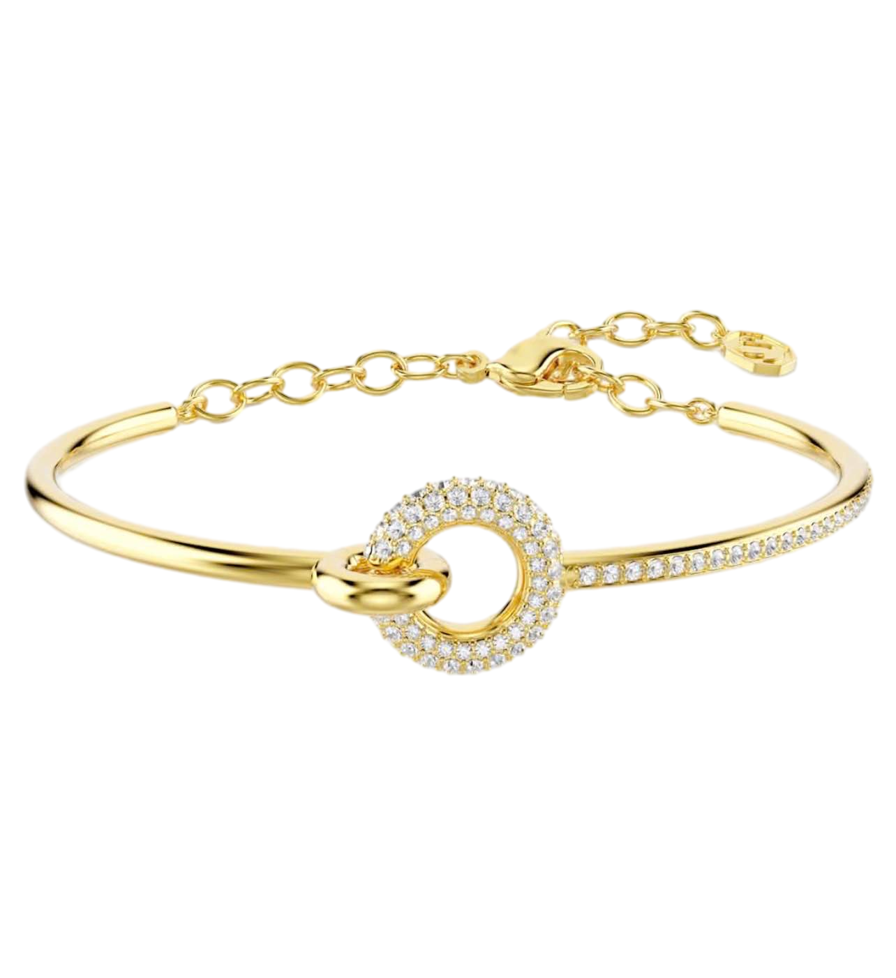 【Swarovski】Dextera Bangle, Round Cut, White, Gold-tone Plated  金