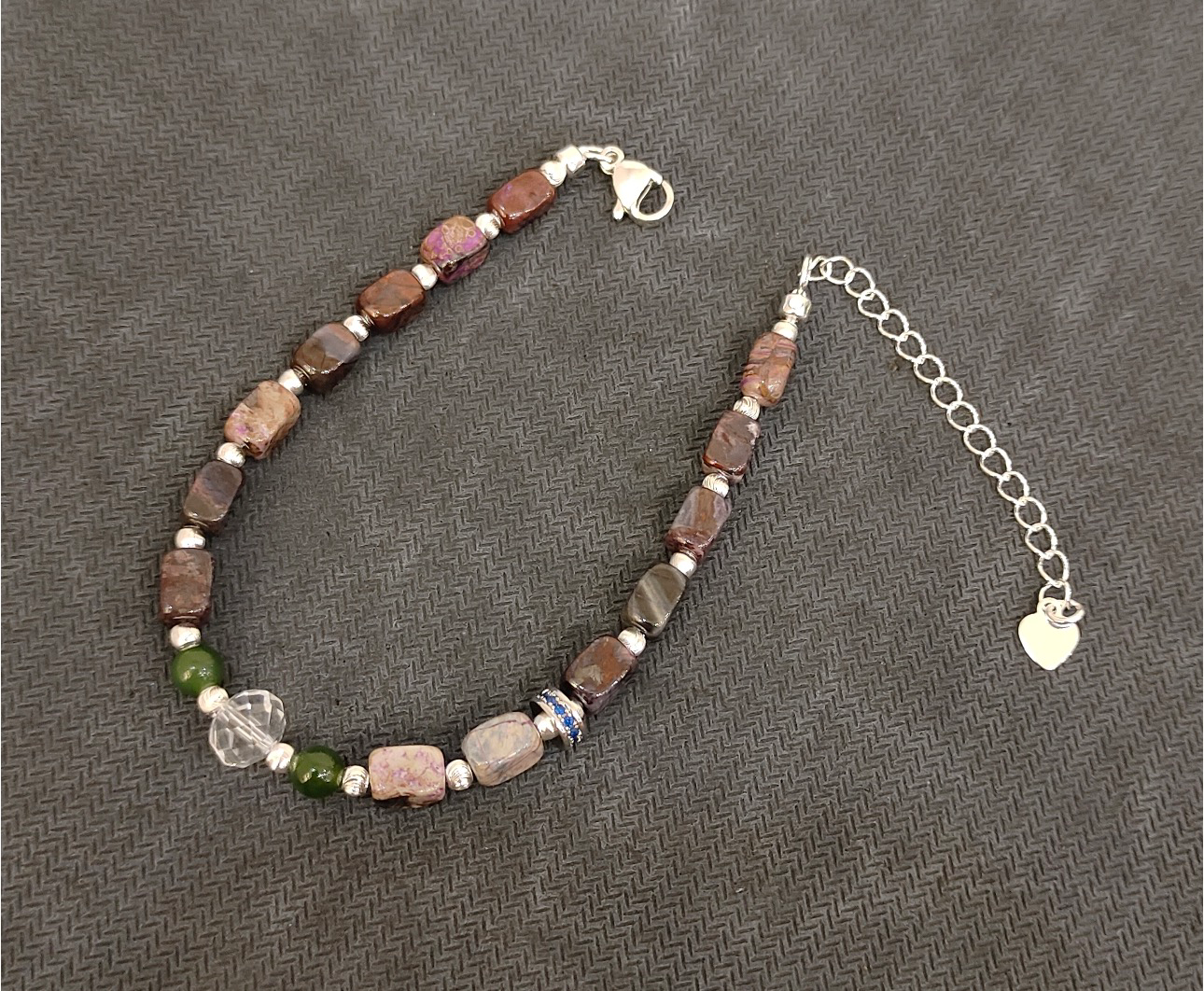 0402gz19-舒俱來-SJL540多彩+碧玉水晶手鏈（A19）