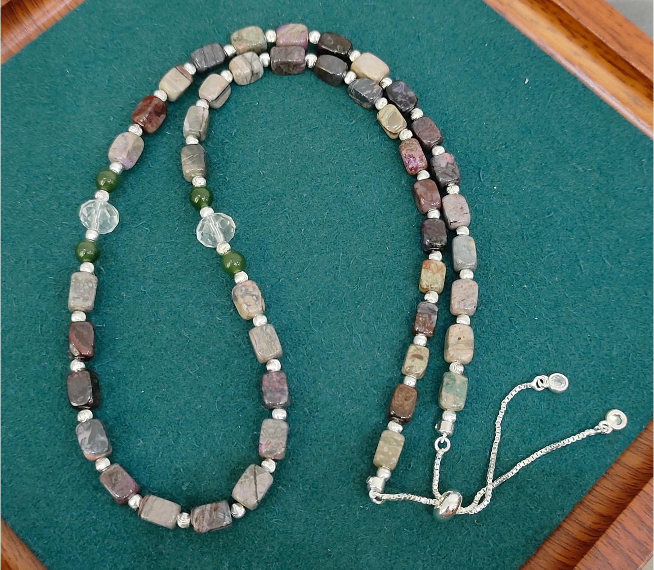 0402gz20-舒俱來-SJL539多彩+碧玉水晶項鏈（A20）