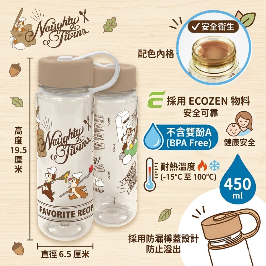 迪士尼 鋼牙與大鼻 |便攜式運動水樽(450ml)