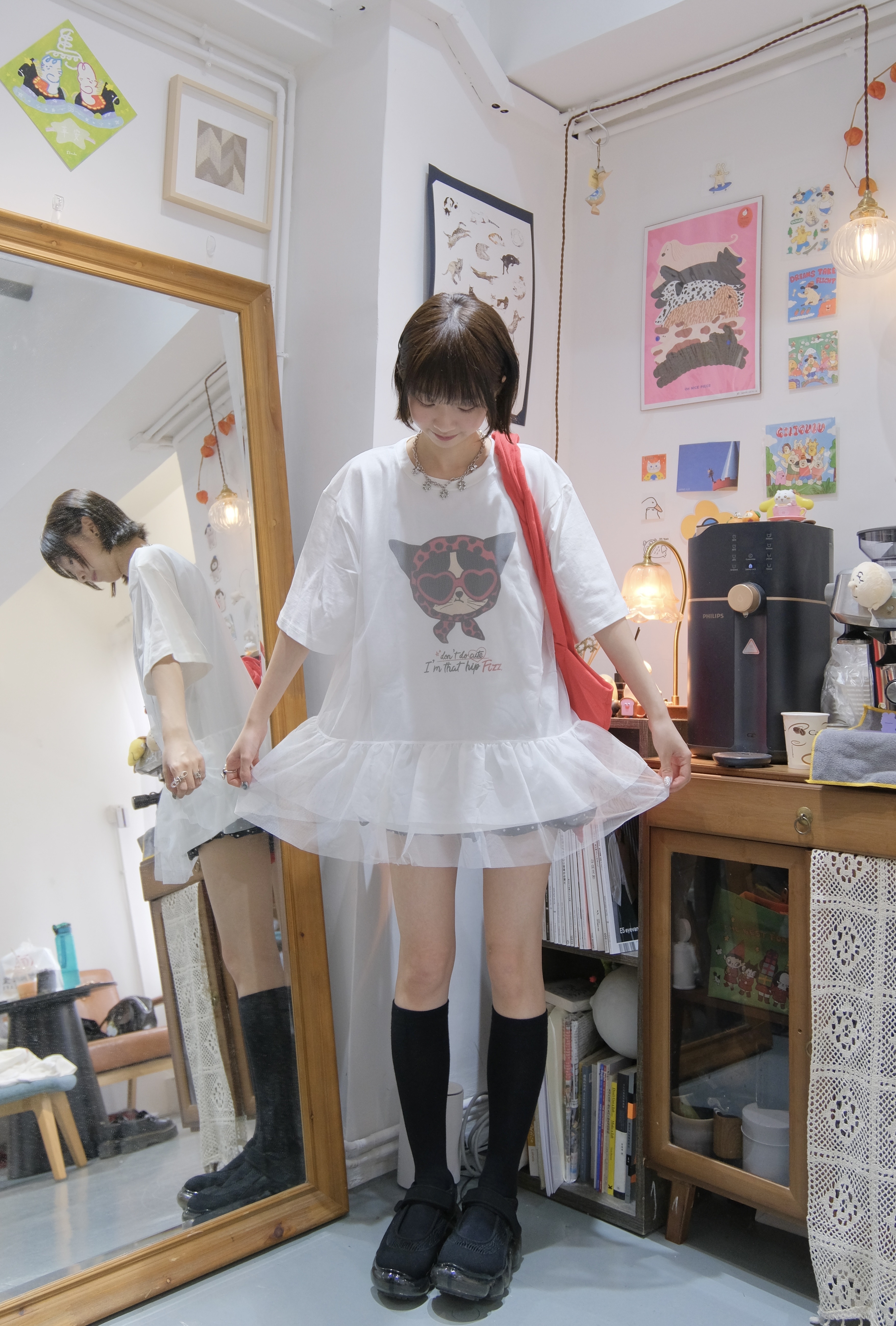 眼鏡貓拼紗紗Tee