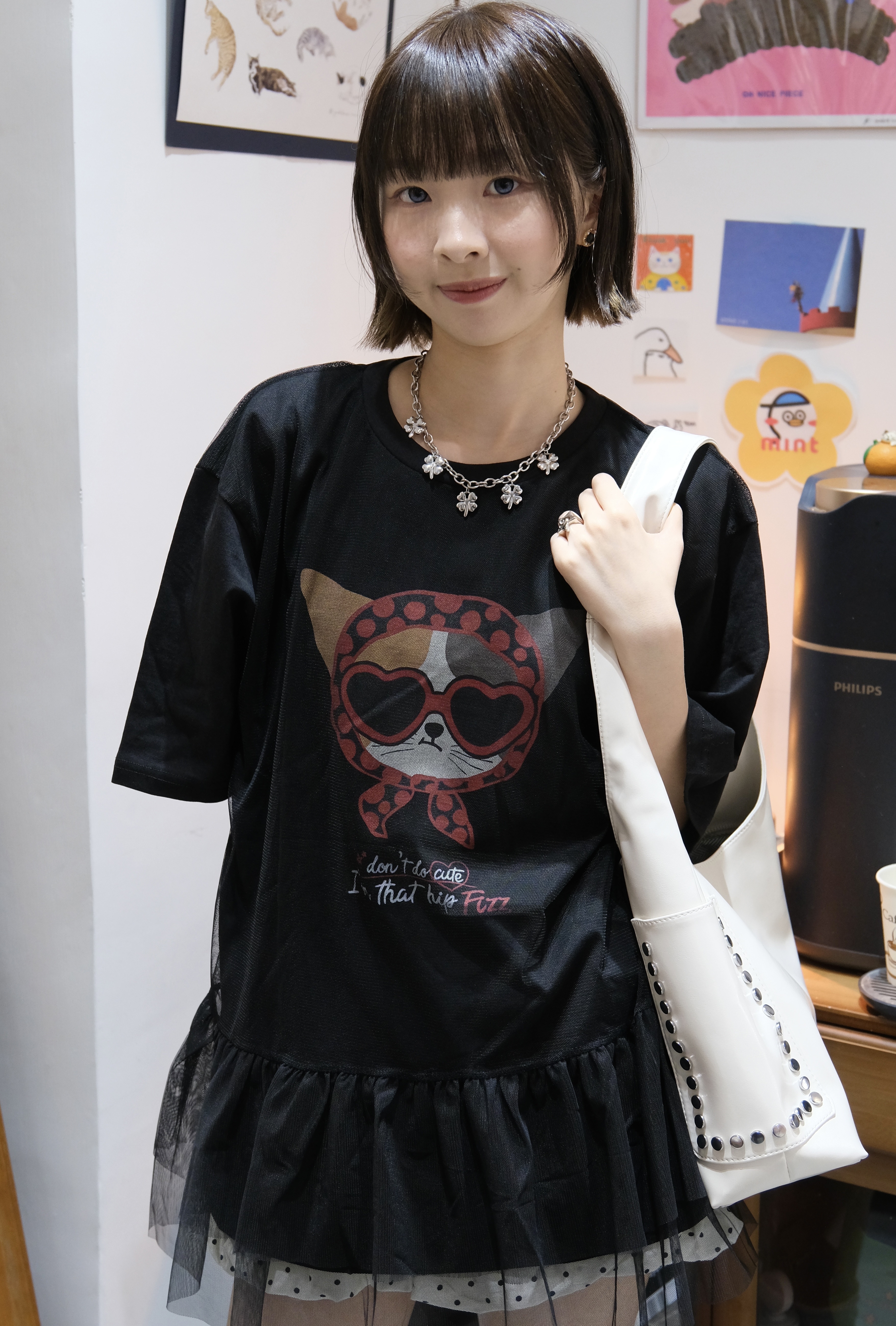 眼鏡貓拼紗紗Tee