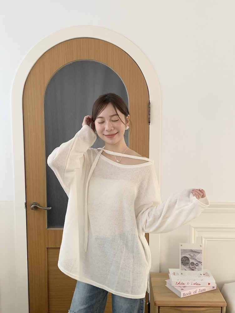 可拆帶子繞脖上衣