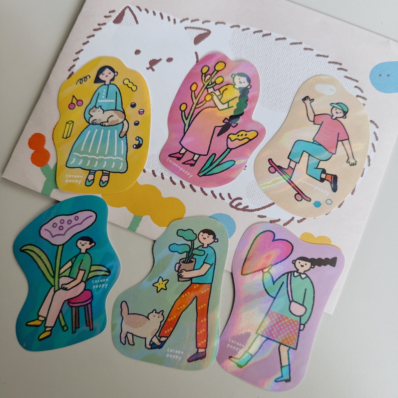 充電日 軋型雷射貼紙｜台灣 繭花