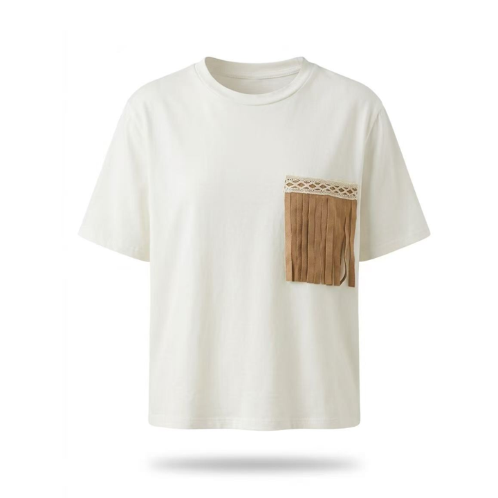 1SO0403-149 [SUNNY STUDIO] Pocket T-Shirt White #56012 (EU)