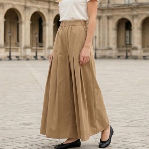 1SO0403-154 [SUNNY STUDIO] Midi Skirt Camel #22105-CORTINA (EU)