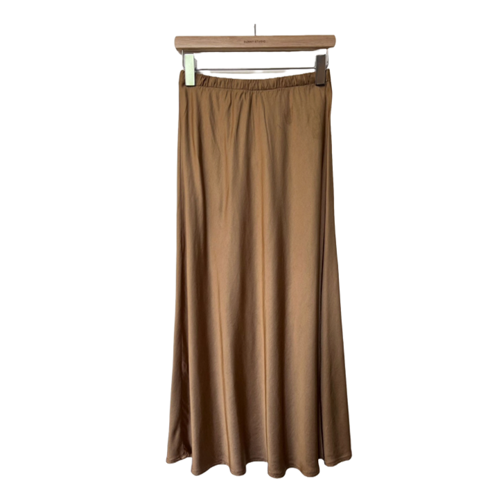 1SO0403-176 [SUNNY STUDIO] Midi Skirt Camel #30281U (EU)