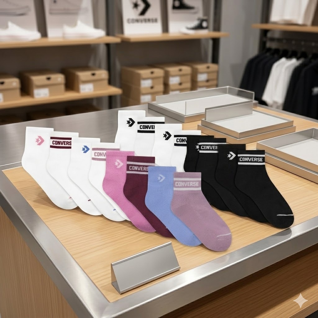 【預購】Converse H040172 大童襪（8對裝）