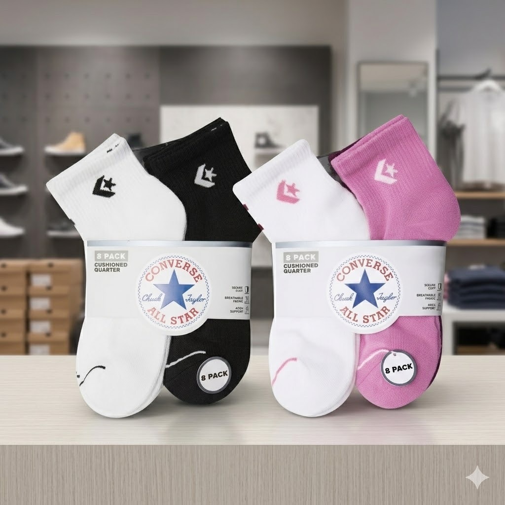 【預購】Converse H040172 大童襪（8對裝）